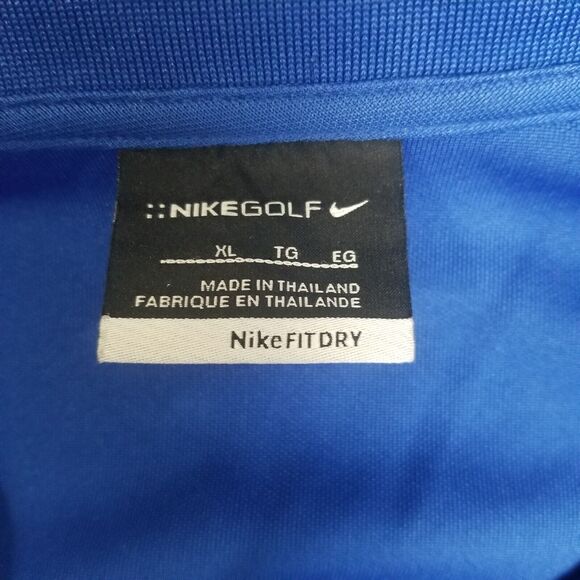 Nike Golf Polo Shirt Men's XL Blue Fit Dry Short Sleeve Swoosh Logo - Picture 5 of 9
